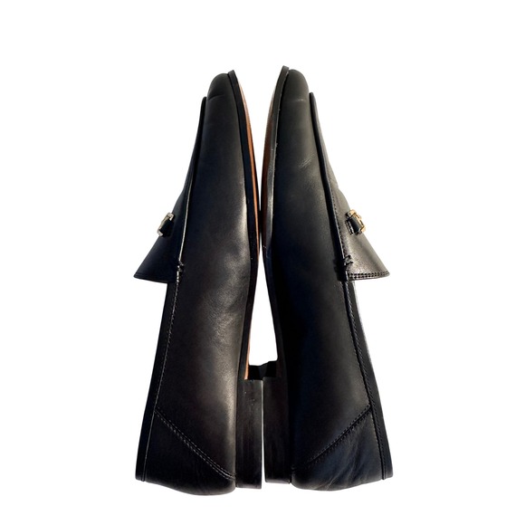 Sam Edelman Loraine Leather Bit Loafers Size 9 M Black Gold Hardware Classic - Picture 9 of 10